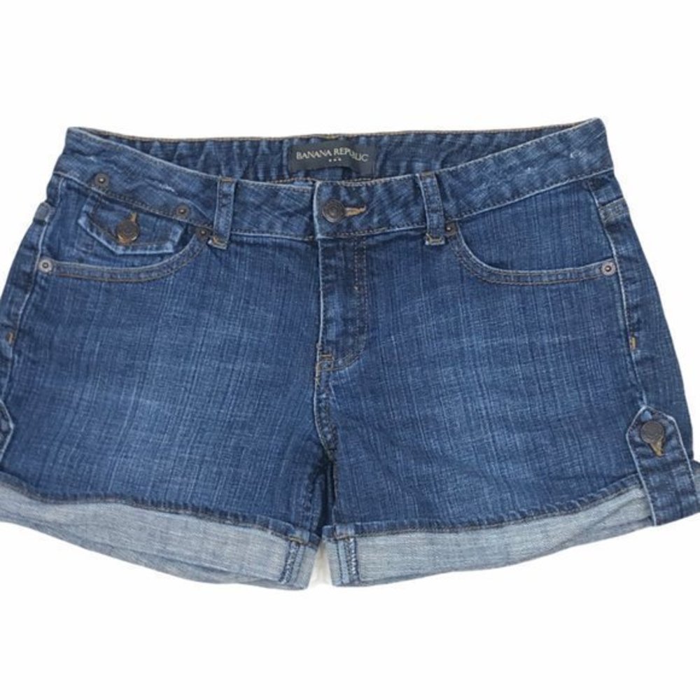 Banana Republic Stretch Denim Cuffed Shorts Size 2